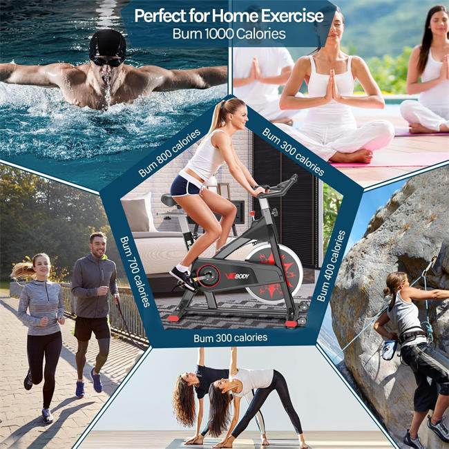 Exercise Bike Indoor Cycling Bike Adjustable Stationary Bicycle for Home Gym Workout Cardio Bikes Upright Bike