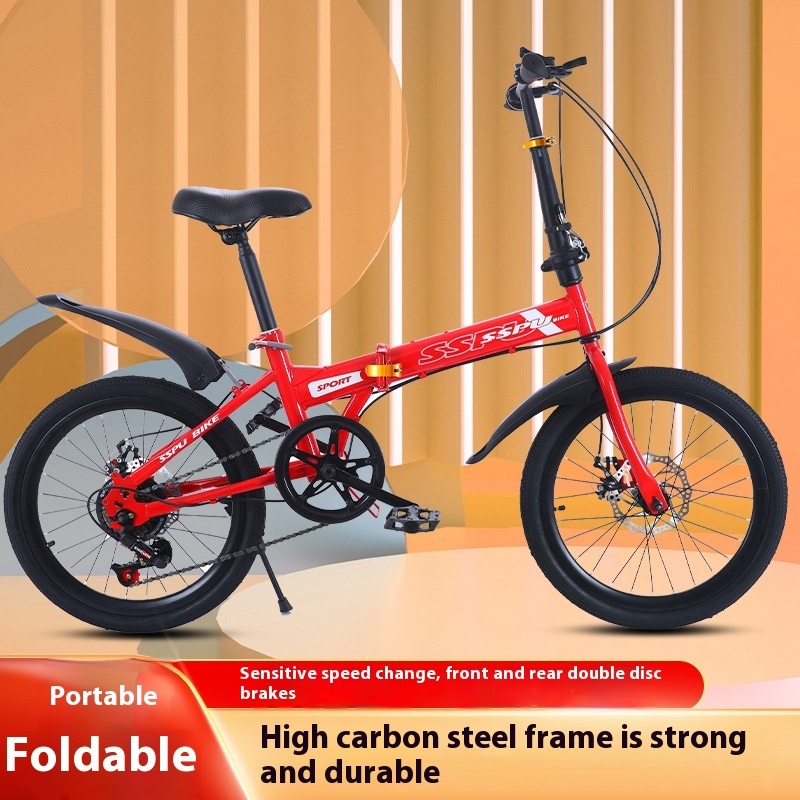 New2010-Speed Disc Brake Adult Student Folding Bicycle Outdoor Riding Mountain Bike