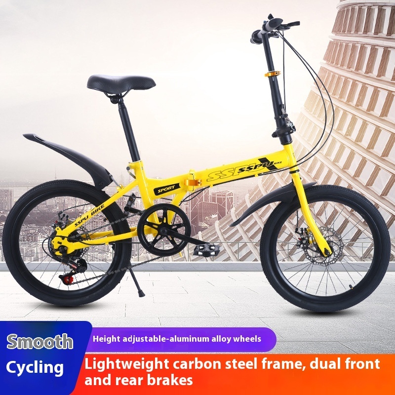 New2010-Speed Disc Brake Adult Student Folding Bicycle Outdoor Riding Mountain Bike