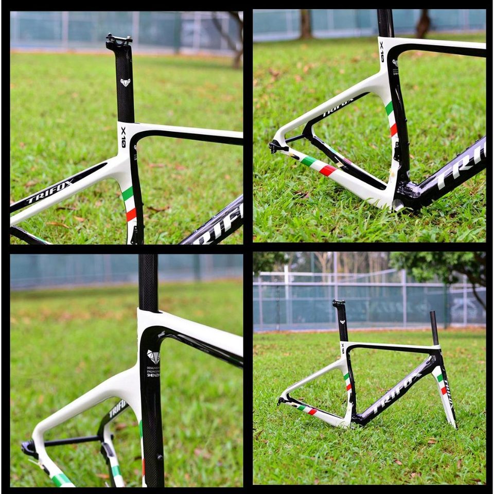 TRIFOX Full Carbon Road Bike Frameset X10 Camo X10 Disc Brake BSA BB68 Threaded 700 x 25C Thru Axle Aero Bicycle Frame