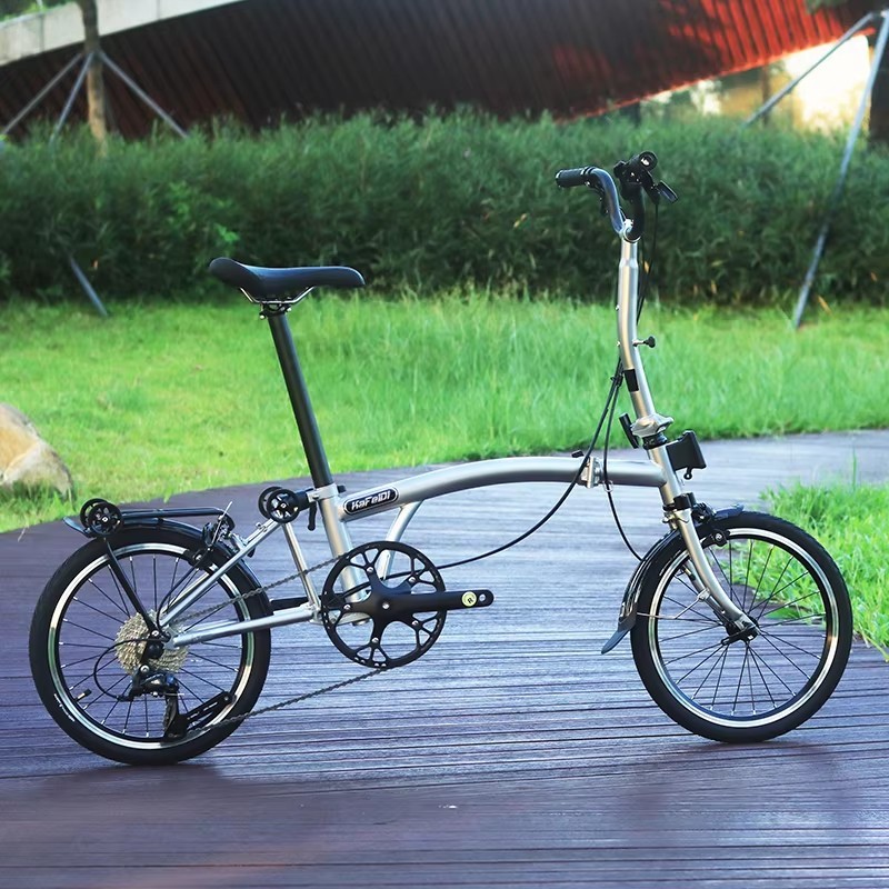 Kafeidi Retro Ultralight Folding Bicycle 53Tankset 349 Wheels 9-Speed Dual C-Brake 16-inch CRMO For Men's Women's 3 Fold Bike