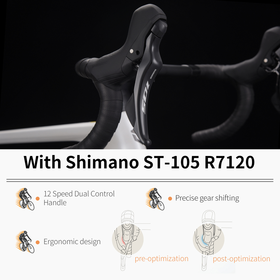 SAVA Road Bike UCI Certified Carbon Fiber Frame Racing Bicycle Adult Cross Country Road Bike Belt R7120 24 Speed ​​Kit