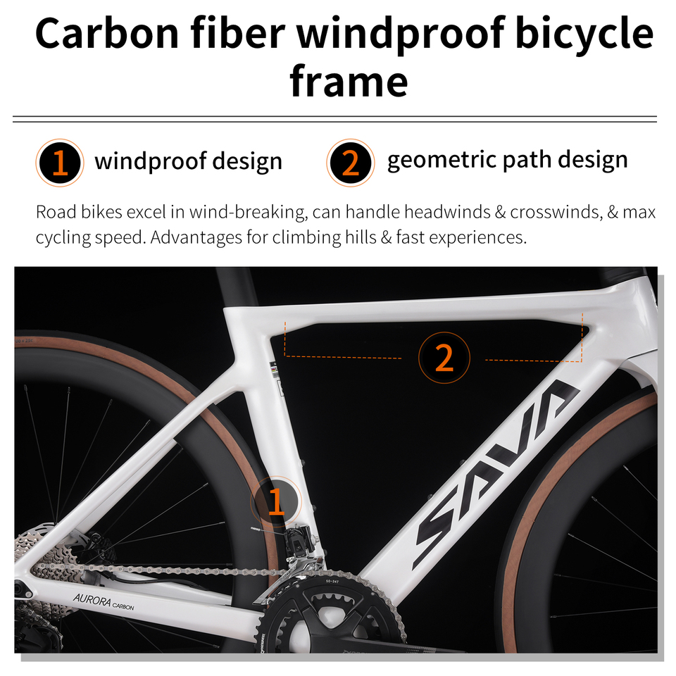 SAVA Road Bike UCI Certified Carbon Fiber Frame Racing Bicycle Adult Cross Country Road Bike Belt R7120 24 Speed ​​Kit