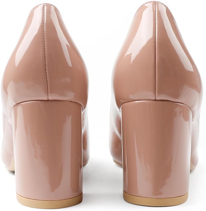 JOY IN LOVE Pumps for Women Chunky Heels Comfortable Middle Block Heel Work Dress Pumps