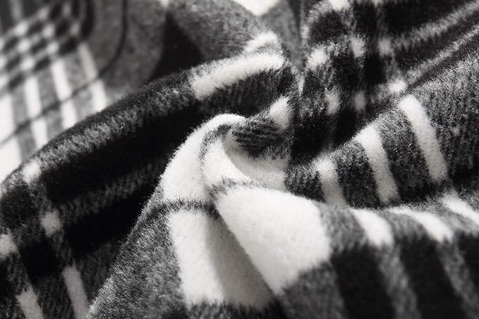 IDEALSANXUN Womens High Elastic Waist Maxi Skirt A-line Plaid Winter Warm Flare Long Skirts